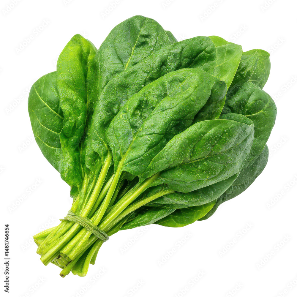 Aufkleber bundle of fresh spinach isolated on transparent or white background. a high resolution png image of 