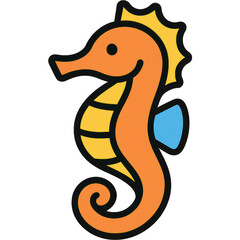 Fototapeta premium A vibrant seahorse illustration representing marine life and ocean conservation efforts.