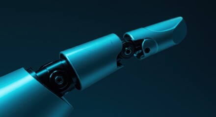 Detailed mechanical finger showcasing futuristic robotic engineering design