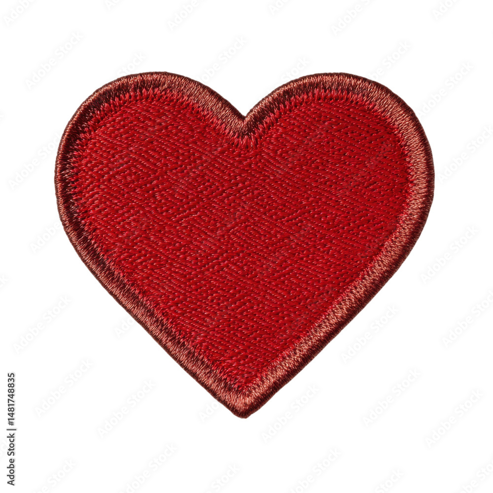 Poster red heart patch on neutral background isolated on transparent or white background. a high resolution
