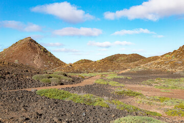 Hiking trail around Isla de Lobos, Canary Islands, Spain, Europe.