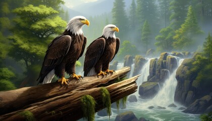  Pair Eagles Stands Tall