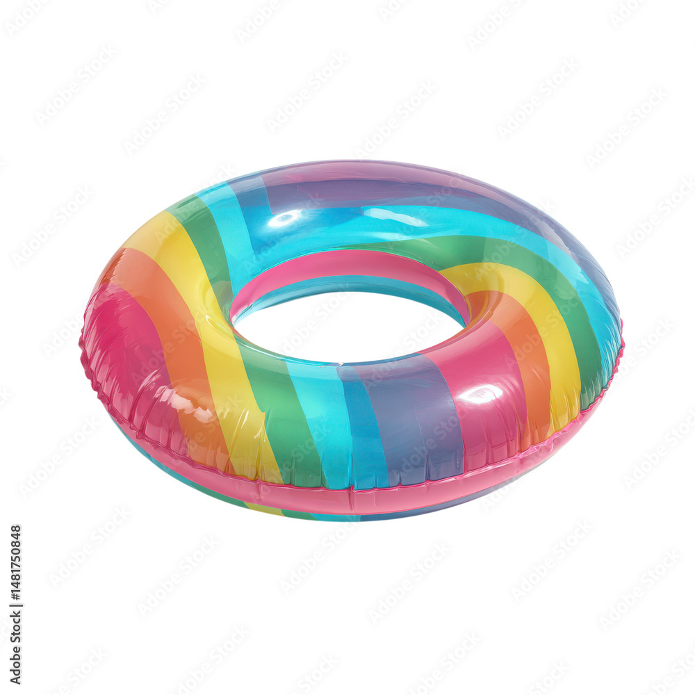 Poster colorful inflatable pool float for summer fun isolated on transparent or white background. a high re