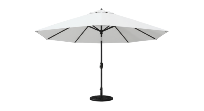 White umbrella shading on black