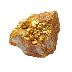 Gold nugget discovered in river on sunny day isolated on transparent or white background. A high resolution PNG image of Gold nugget discovered in river on sunny day.
