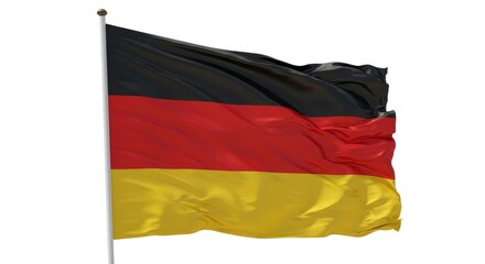 3D Illustration German Flag Waving on White Background
