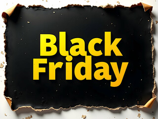 Eye-Catching Black Friday Banner with Distressed Vintage Style and Bold Yellow Typography to Promote Seasonal Sales and Attract Customers