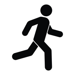 Running Man Icon Silhouette Vector Pictogram of a Person Running