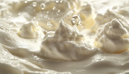 Whipped cream texture with water droplets
