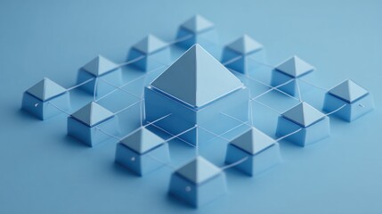 Abstract geometric shapes interconnected