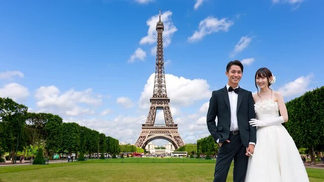 パリで結婚式イメージ・AI合成