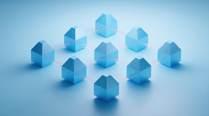 Abstract geometric pattern of interconnected shapes