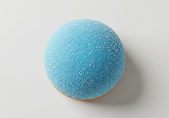 3D Illustration of a Round Blue Cake with Sparkly Frosting