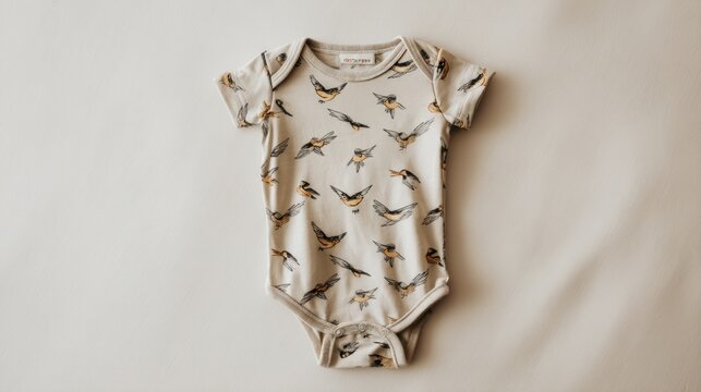 Baby bodysuit with birds