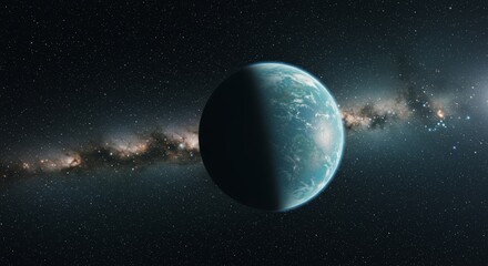Obraz premium 3D Illustration Planet Earth in Space Milky Way Galaxy