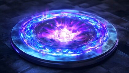 Energetic Power Core Reactor: Futuristic Technology, Energy Source, and Glowing Light in a Circular Design, Sci-Fi Concept