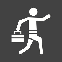 Running with Briefcase icon vector image. Suitable for mobile apps, web apps and print media.