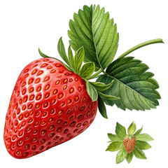 Juicy Whole Strawberry PNG Cutout for Creative Projects
