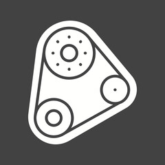 Timing Belt icon vector image. Suitable for mobile apps, web apps and print media.
