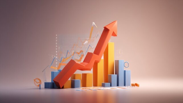 Growth chart with ascending trend