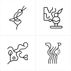 Thin Line Art icon set