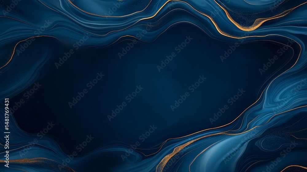Poster intricate patterns of swirling blue and gold create a luxurious ambiance, highlighting the elegance 