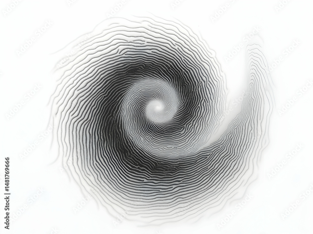 Poster intricate fingerprint spiral, an abstract texture unfolding with depth and complexity, revealing lay