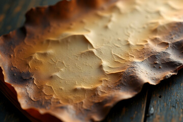 Obraz premium Intricate Textures of Scorched Paper, A Close-Up View Revealing Patches of Brown and Beige with Subtle Depth and a Distinctly Aged Look that Appeals to Historical Themes
