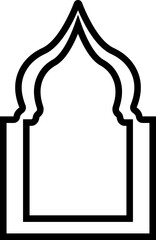 Arabic arch frames icon in line. Isolated on transparent background