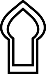 Arabic arch frames icon in line. Isolated on transparent background