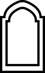 Arabic arch frames icon in line. Isolated on transparent background