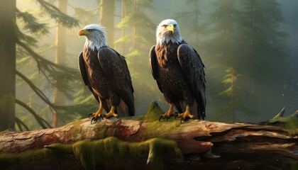  Pair Eagles Stands Tall