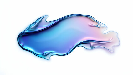 Iridescent Serenity, A Glossy Abstract Serum Smear Captivating the Senses with its Vibrant Hues and Fluid-like Grace on a Pristine Surface