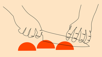 Cutting Edge: Minimal Knife and Tomato Vector Art