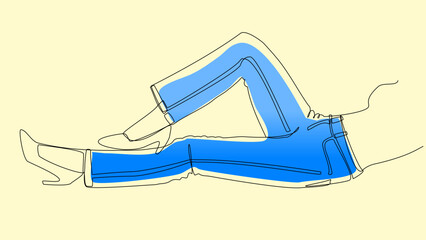 One Line Denim: Minimalist Vector Art of Jeans