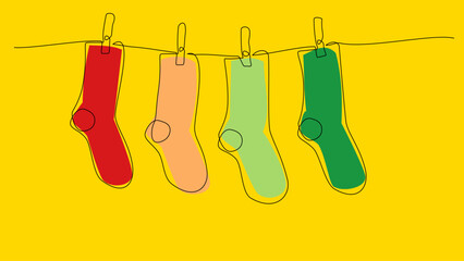 One Line Socks: Cozy Minimalism in Vector Art