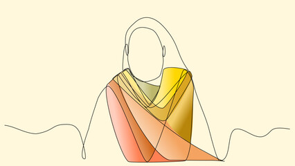 Linear Warmth: Minimalist Vector Art of a Scarf