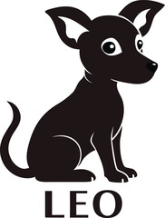 Leo Zodiac Sign Cute Chihuahua Puppy Silhouette