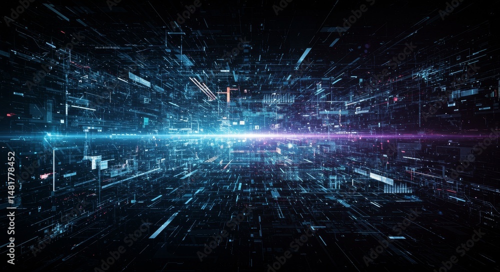 Poster 3d render digital abstract technology background