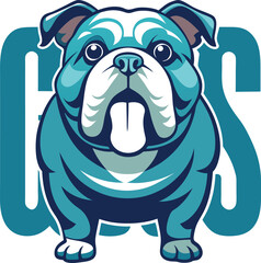 Cute Cartoon Bulldog Mascot with Tongue Out