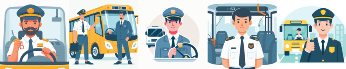 Vector of a bus driver