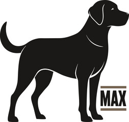 Black Labrador Silhouette with Nameplate