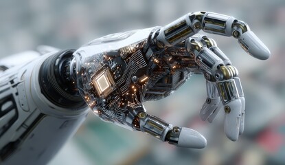 Futuristic robotic hand showcasing advanced technology.
