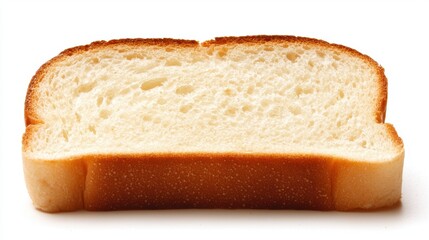 A slice of white bread with a brown crust.