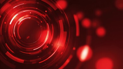 Abstract red concentric circles digital design
