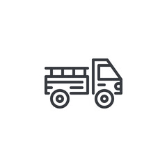 Harvest transport truck line icon