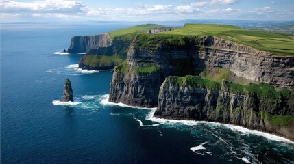 Obraz premium Coastal cliffs and ocean landscape