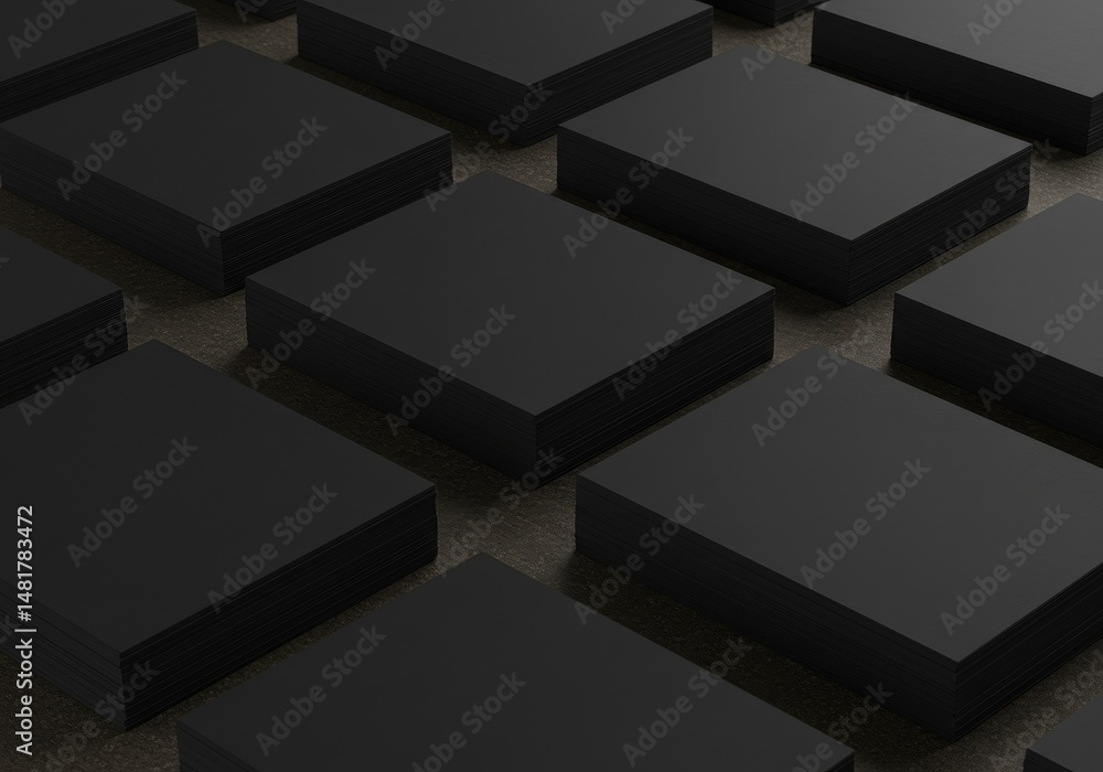 Poster 3d render of black squares pattern background