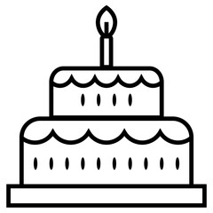 Outline Birthday Element