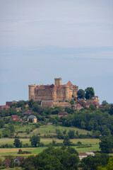 Loubressac Castle dominating the landscape in Lot, France